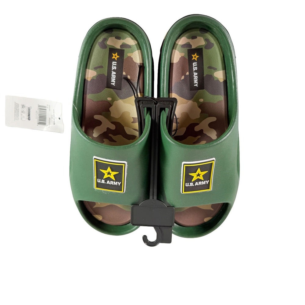 US Army Ground Up Camo Comfort Slide Sandal Olive Green Men's Size 11 NWT